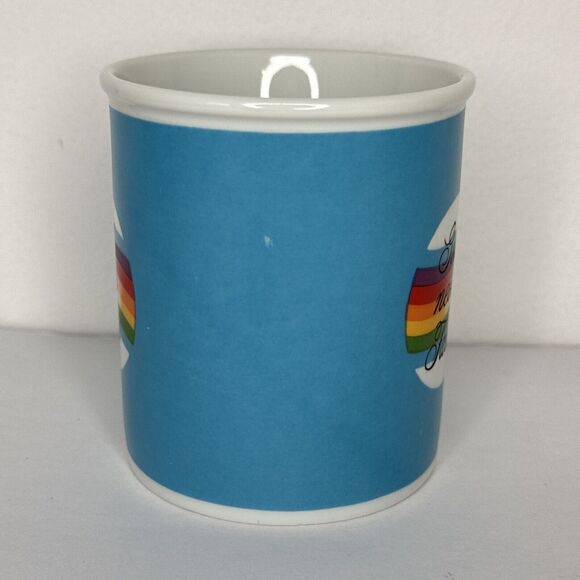 Vtg Sonrise Creations 1982 Enesco Mug Rainbow God Never Fails Left Right Hand - Picture 4 of 7